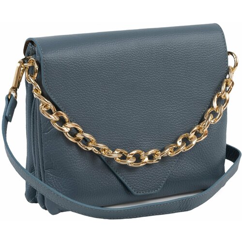 фото Сумка мессенджер sefaro, фактура зернистая, голубой