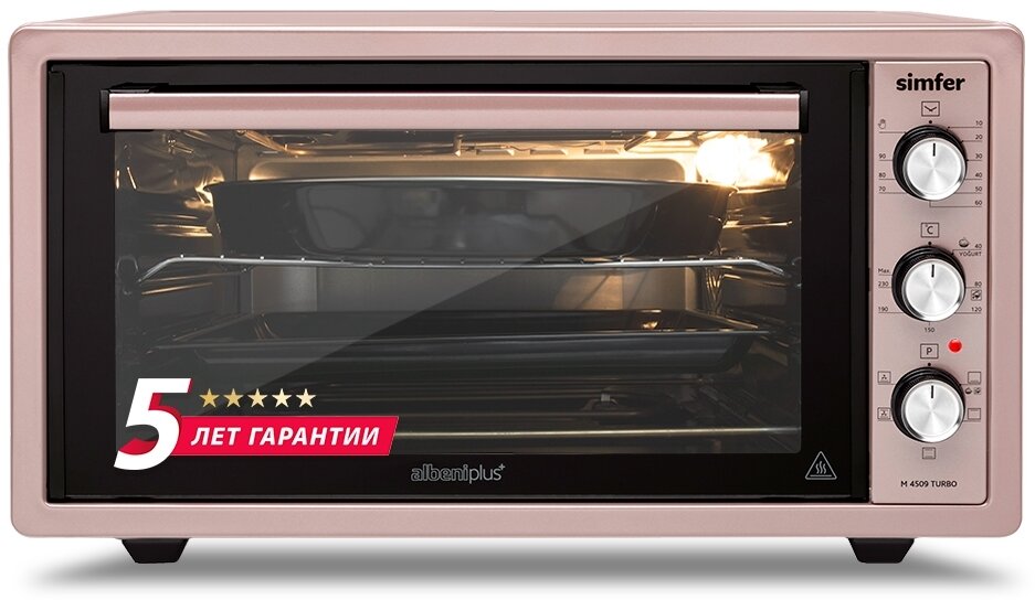 Мини-печь Simfer M4505 серия Albeni Plus Comfort, 5 режимов работы, конвекция - фото №3