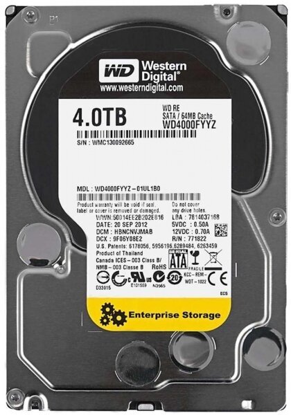 Жесткий диск Western Digital WD4000FYYZ 4Tb SATAIII 3,5" HDD