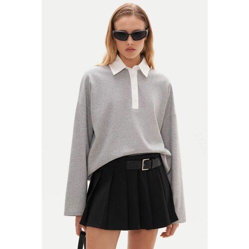 фото Лонгслив toptop, однотонный, размер xs/s, серый