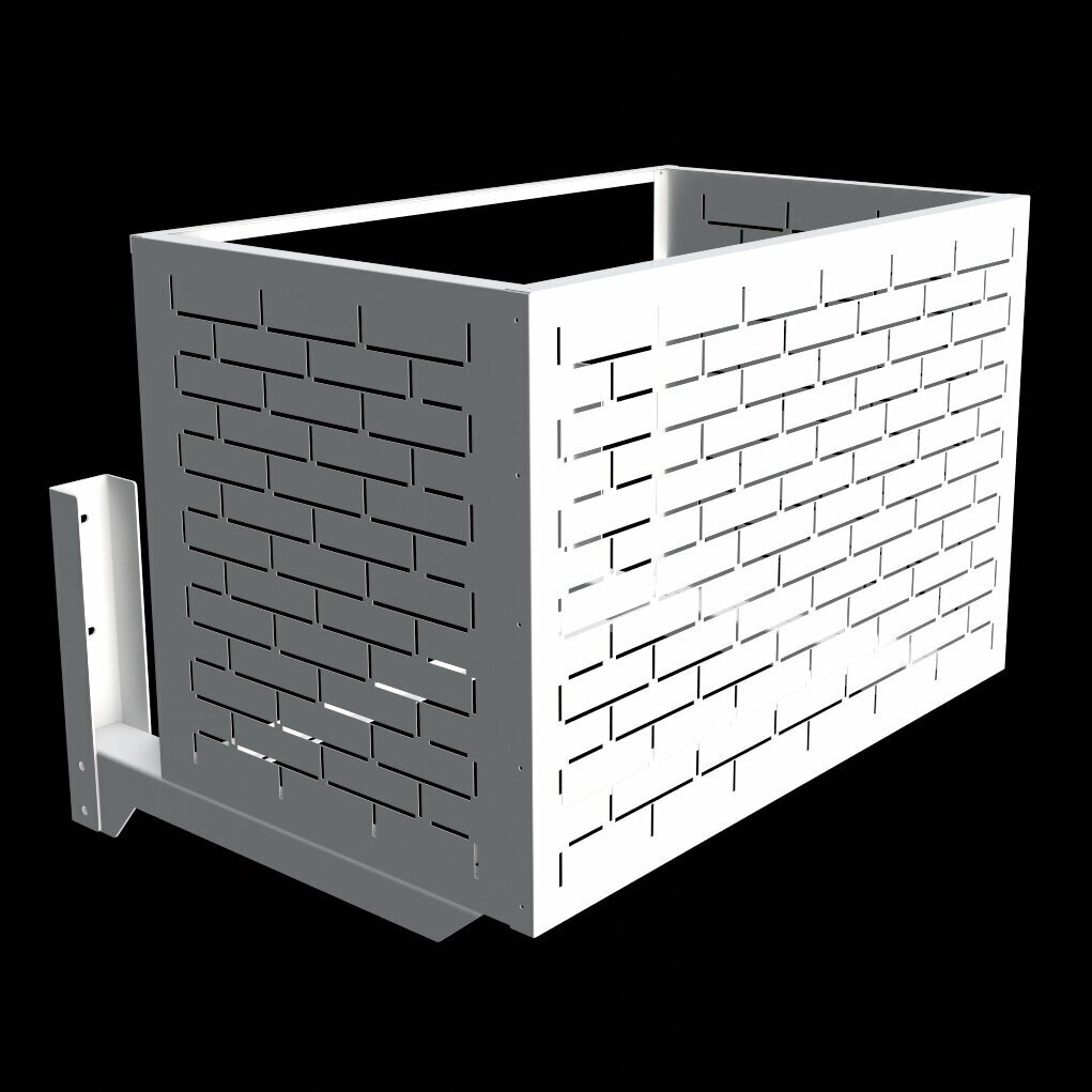 Корзина для кондиционера без кронштейна 900х600х550 белая (RAL 9003), перфорация -кирпичики- - фотография № 3