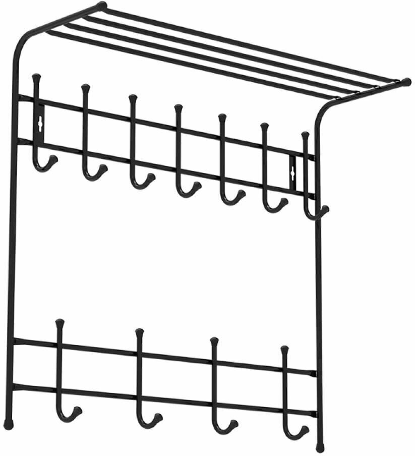 Вешалка с полкой настенная Nika ВПТ11/Ч, чёрный