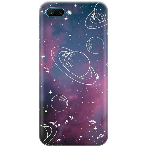 фото Re:pa накладка transparent для honor 10 с принтом "космос на закатном небе"