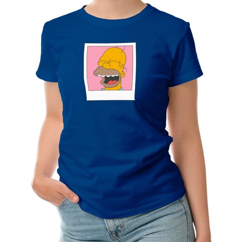 Женская футболка «Гомер Simpson» (L, темно-синий)