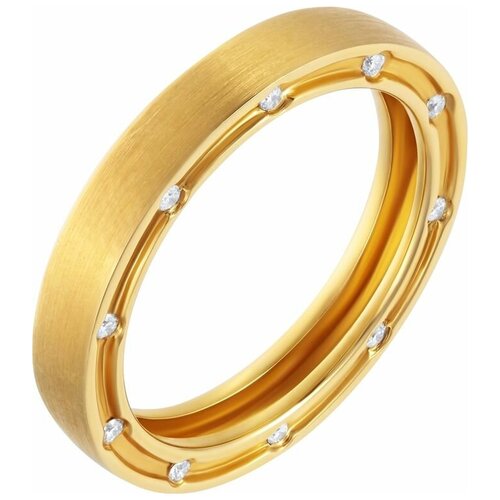 фото Jv кольцо из золота 585 пробы с бриллиантами ezdr-d32491l-yg, размер 22.25