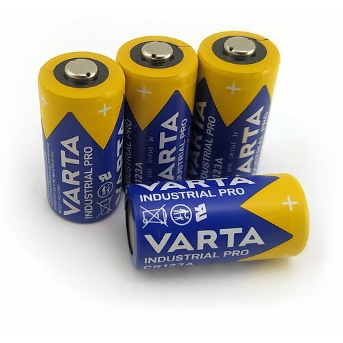 Батарейка (8шт) VARTA CR123 INDUSTRIAL PRO 3В литиевая (2*4) мега набор литиевых батареек таблеток для дома и офиса cr2016 круглые olmio