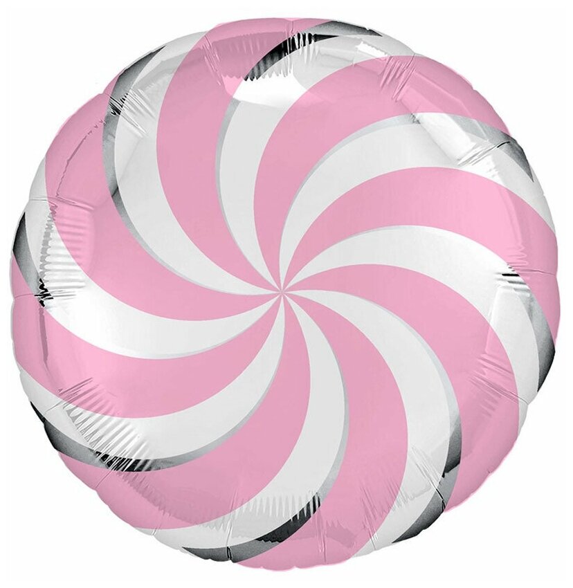 Воздушный шар фольгированный Agura Леденец, розовый, 46 см
