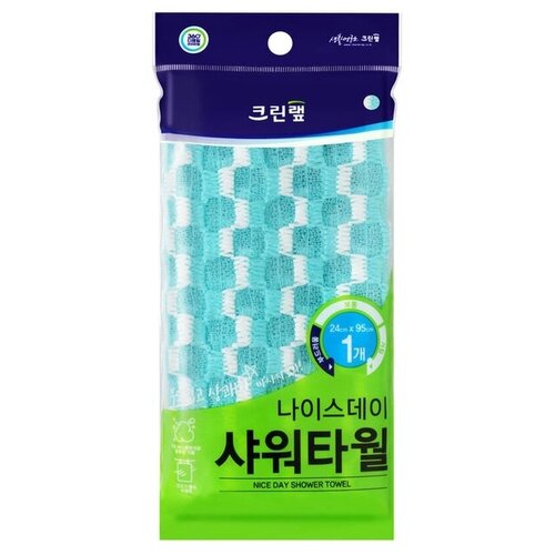 Мочалка для тела с плетением Сетка и полиэстеровыми нитями жёсткая р-р 29 х 95 см 554₽