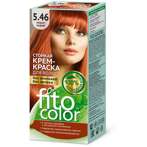 Fito косметик Fitocolor стойкая крем-краска для волос, 5.46 медно-рыжий, 115 мл колпрф крем краска 5 37 шок с карамелью 120 мл