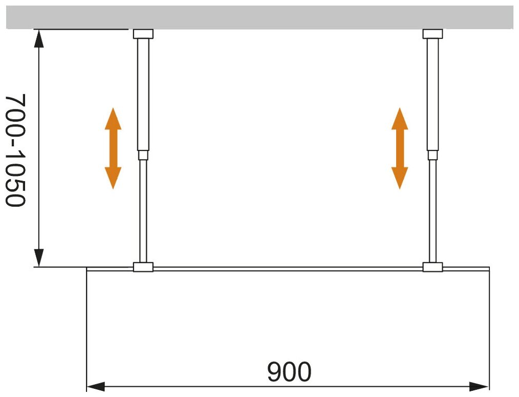 Душевая перегородка Cezares LIBERTA 900х1950 (тонированное стекло) хром LIBERTA-L-2-90-GR-Cr
