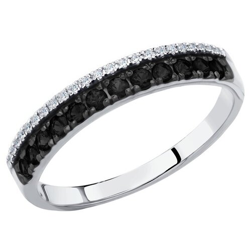 Кольцо SOKOLOV, белое золото, 585 проба, бриллиант, размер 16.5 серебряное кольцо с имитацией белого жемчуга и бесцветными фианитами 1101231 03685 17