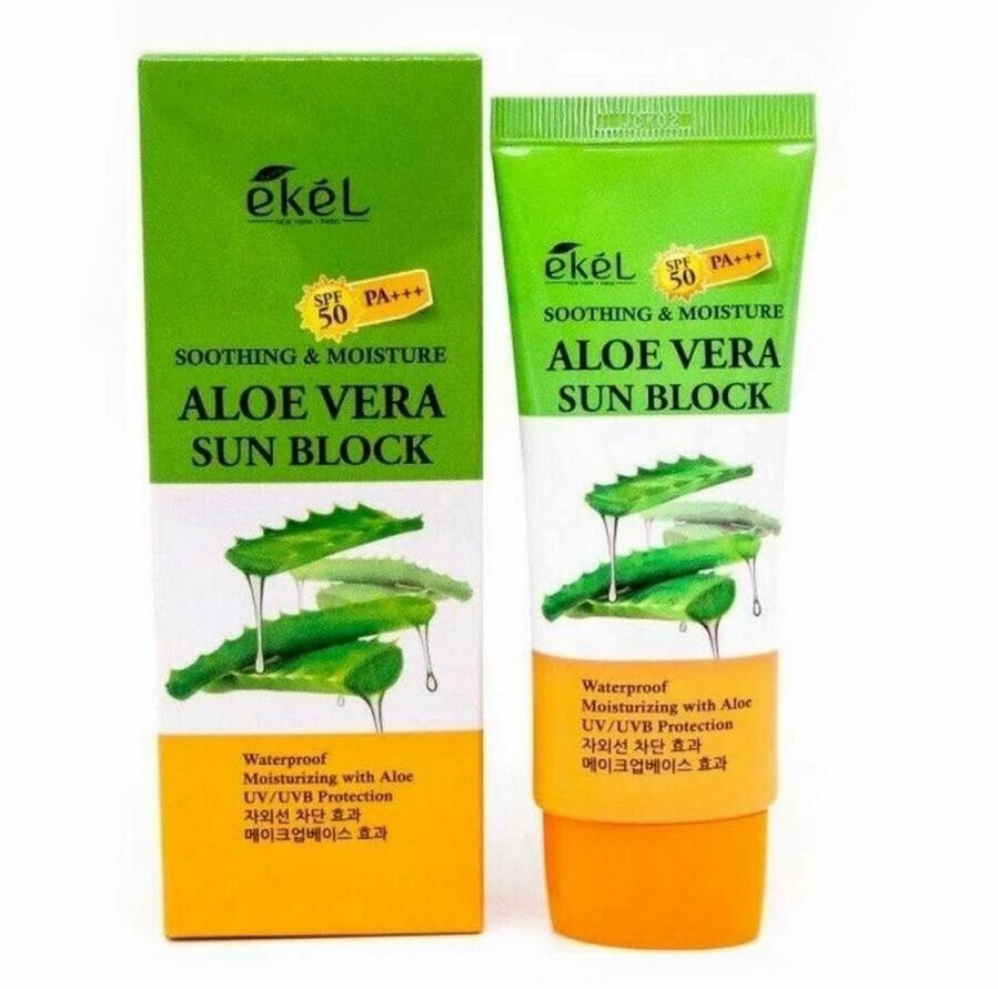 Ekel Солнцезащитный крем с алоэ / Soothing and Moisture Aloe Vera Sun Block SPF50+/PA+++, 70 мл