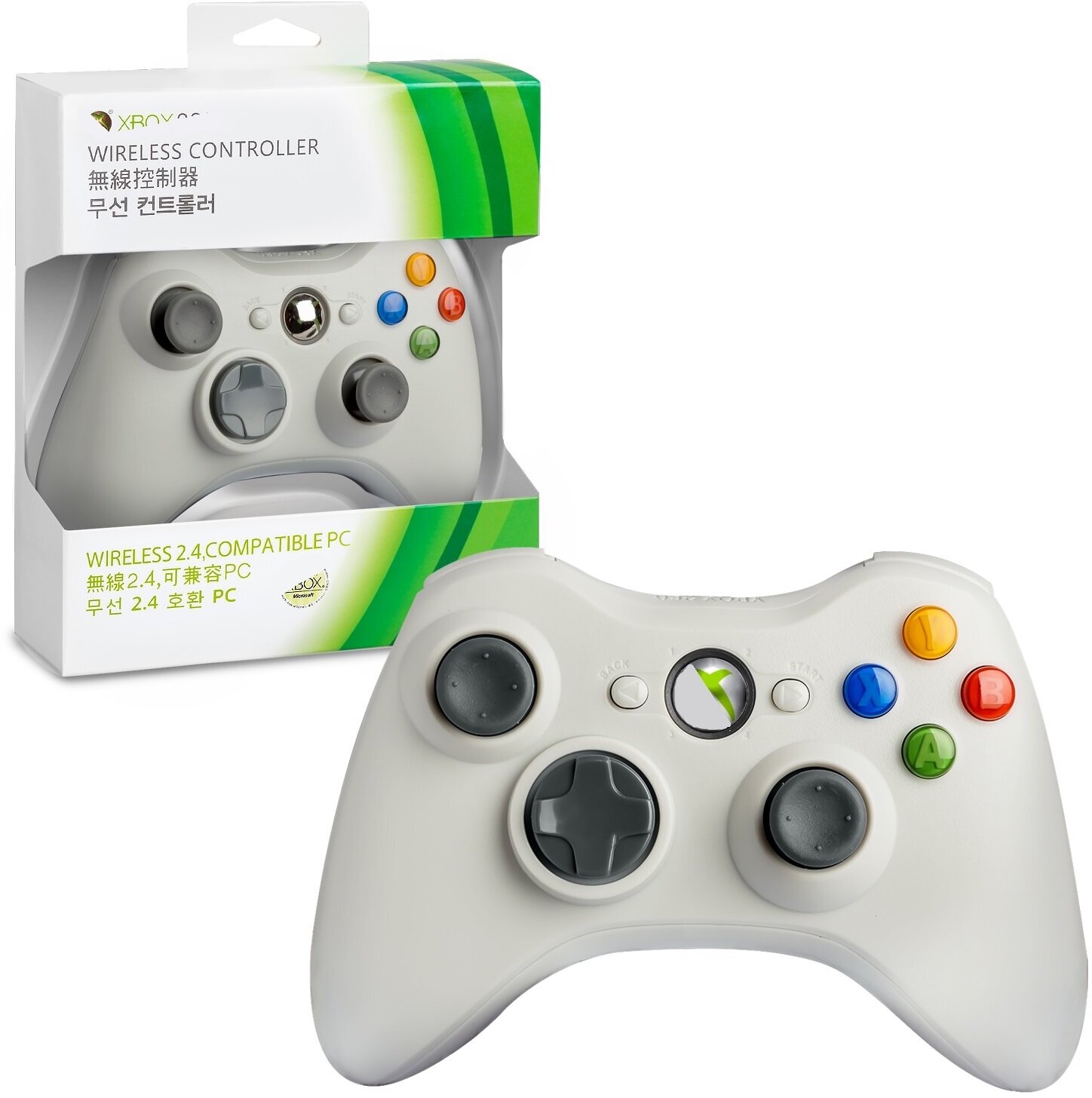 Беспроводной геймпад и ресивер для Xbox 360, белый