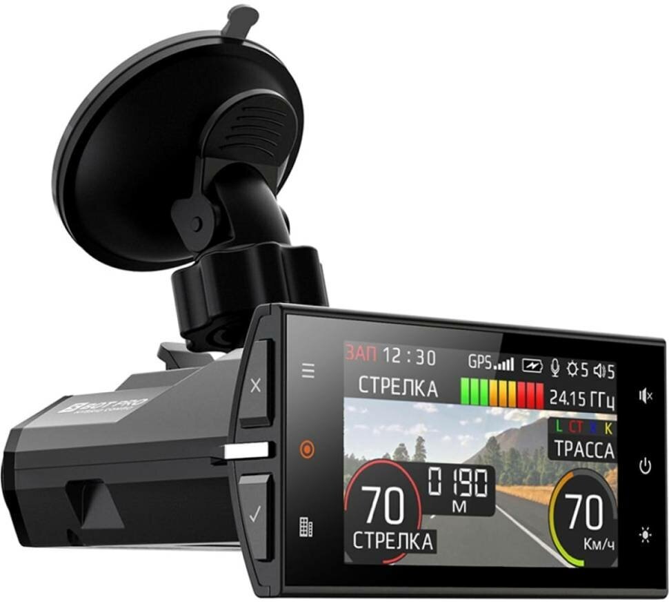 Видеорегистратор с радар-детектором Silverstone F1 HYBRID S-BOT-PRO GPS черный