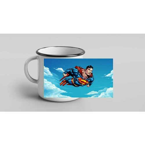 Кружка металлическая эмалированная Супермен, Superman №9