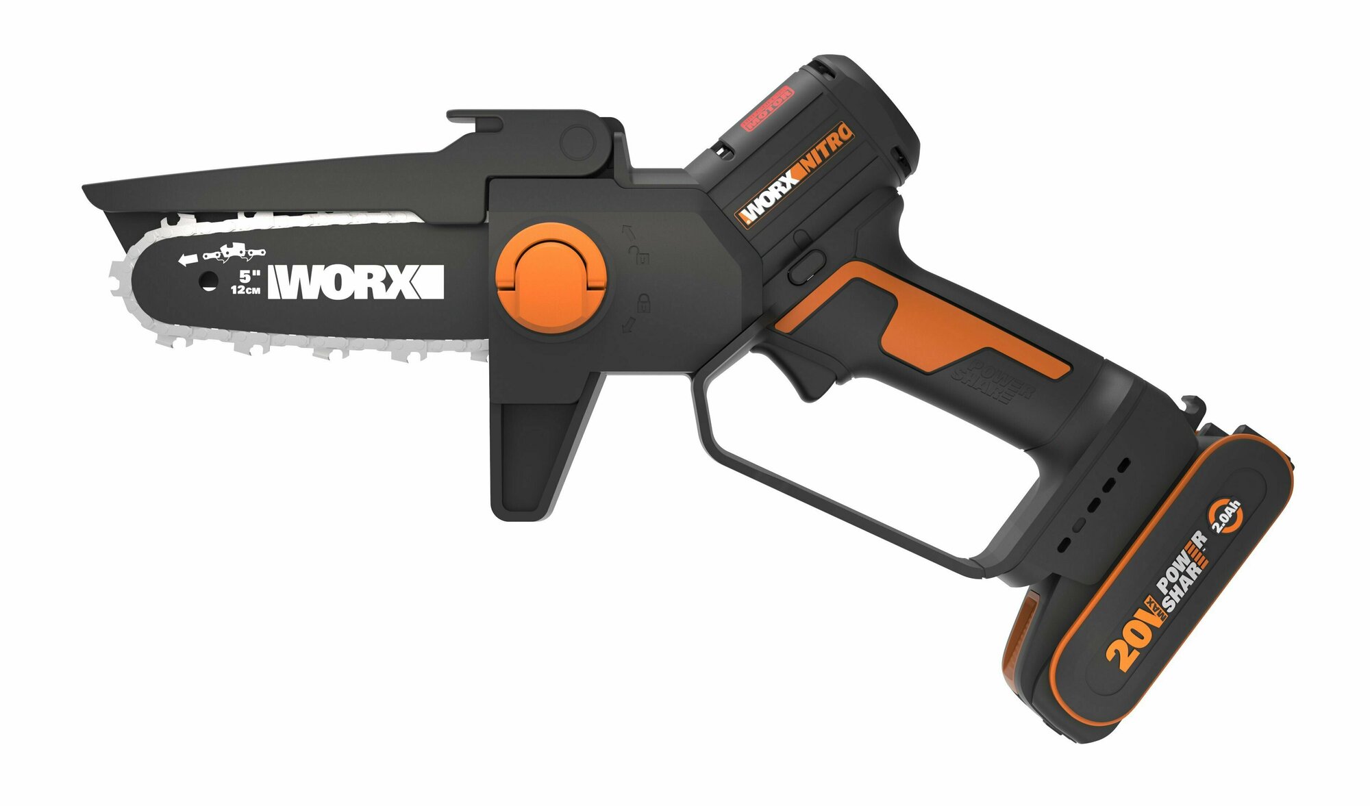 Пила аккумуляторная бесщёточная WORX WG325E, 20В, 12см, 2Ач х1, ЗУ 2А - фотография № 1