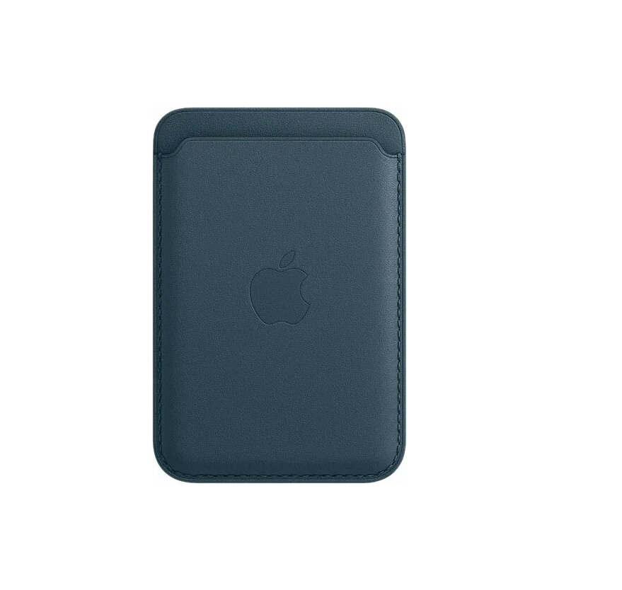 Картхолдер MagSafe для iPhone кожаный чехол-бумажник "Тёмно-Синий"