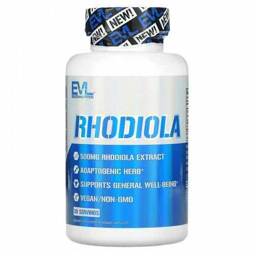 Купить EVLution Nutrition, Rhodiola, 500 mg, 30 Veggie Capsules