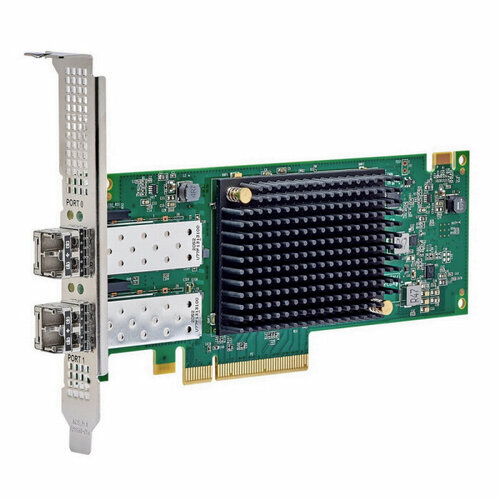 Emulex LPe36002-M64 Gen 7 (64/32GFC), 2-port, 64/32Gb/s, PCIe Gen4 x8, LC MMF 100m, трансиверы установлены LPE36002-M64