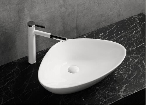 Изображение товара Раковина Ceruttispa CR7025M накладная, белая, ассиметричная 590х390х135