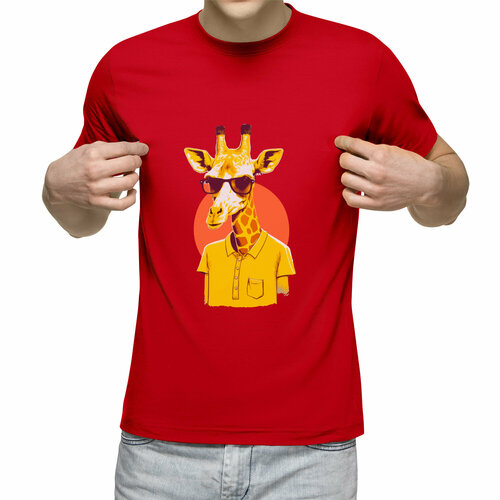 Футболка Us Basic, размер XL, красный мужская футболка жираф в бабочках xl белый