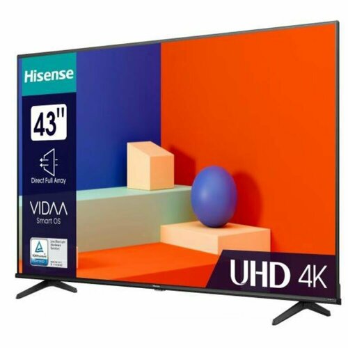 Телевизор 43 Hisense 43A6K (4K Ultra HD 3840x2160, Smart TV) черный 65” телевизор tuvio 4k ultra hd dled на платформе яндекс тв stv 65dubk1r черный