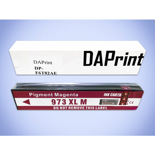 Картридж струйный DAPrint F6T82AE (973X) для принтера HP, пурпурный (Magenta) ic hf6t82ae картридж t2 973x для hp pagewide pro 452dw pro 477dw пурпурный с чипом пигментный