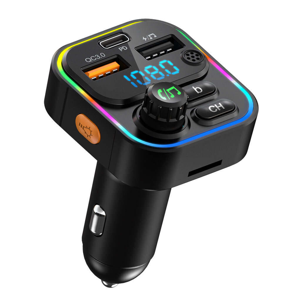 FM-трансмиттер (Bluetooth/USB) c RGB подсветкой ACV FMT-130B