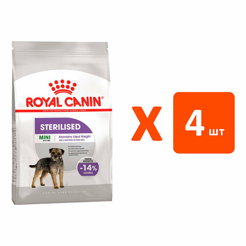 royal canin mini adult для взрослых собак маленьких пород 2 2 кг ROYAL CANIN MINI STERILISED ADULT для кастрированных и стерилизованных взрослых собак маленьких пород (3 кг х 4 шт)