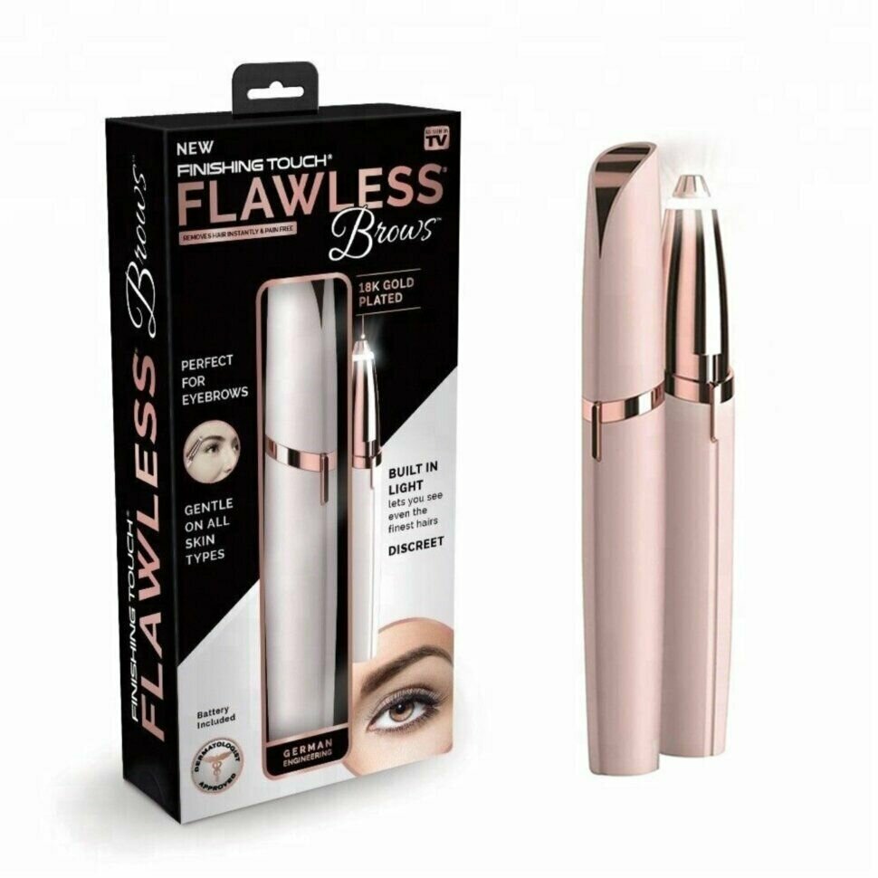 Портативный триммер-эпилятор для коррекции бровей Flawless Brows, розовый. - фотография № 4