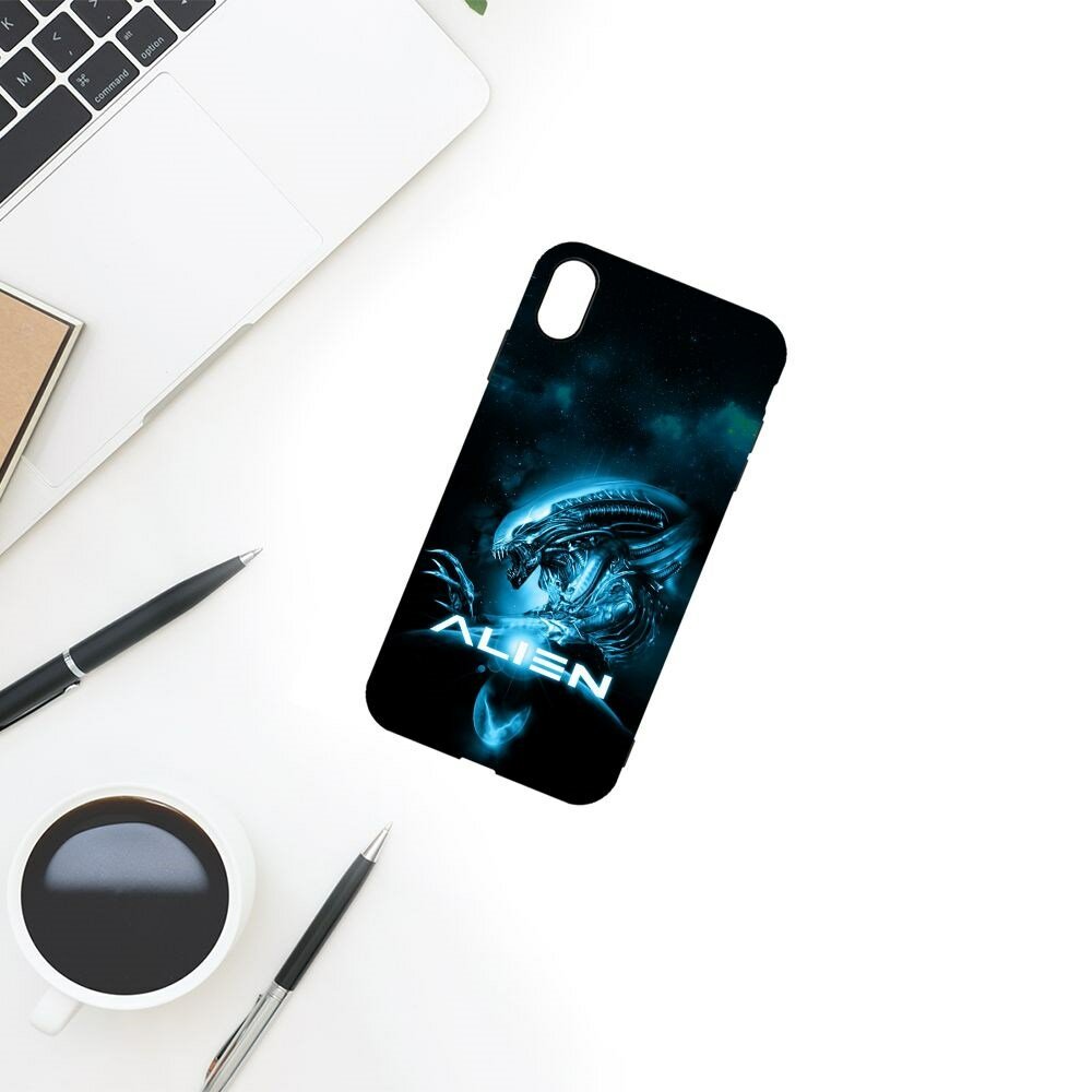 Чехол-накладка Krutoff Soft Case Чужой. Космос для iPhone XS Max черный — фото 1