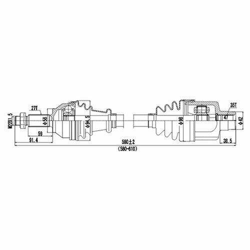 Вал приводной Dynamatrix-Korea DDS218043