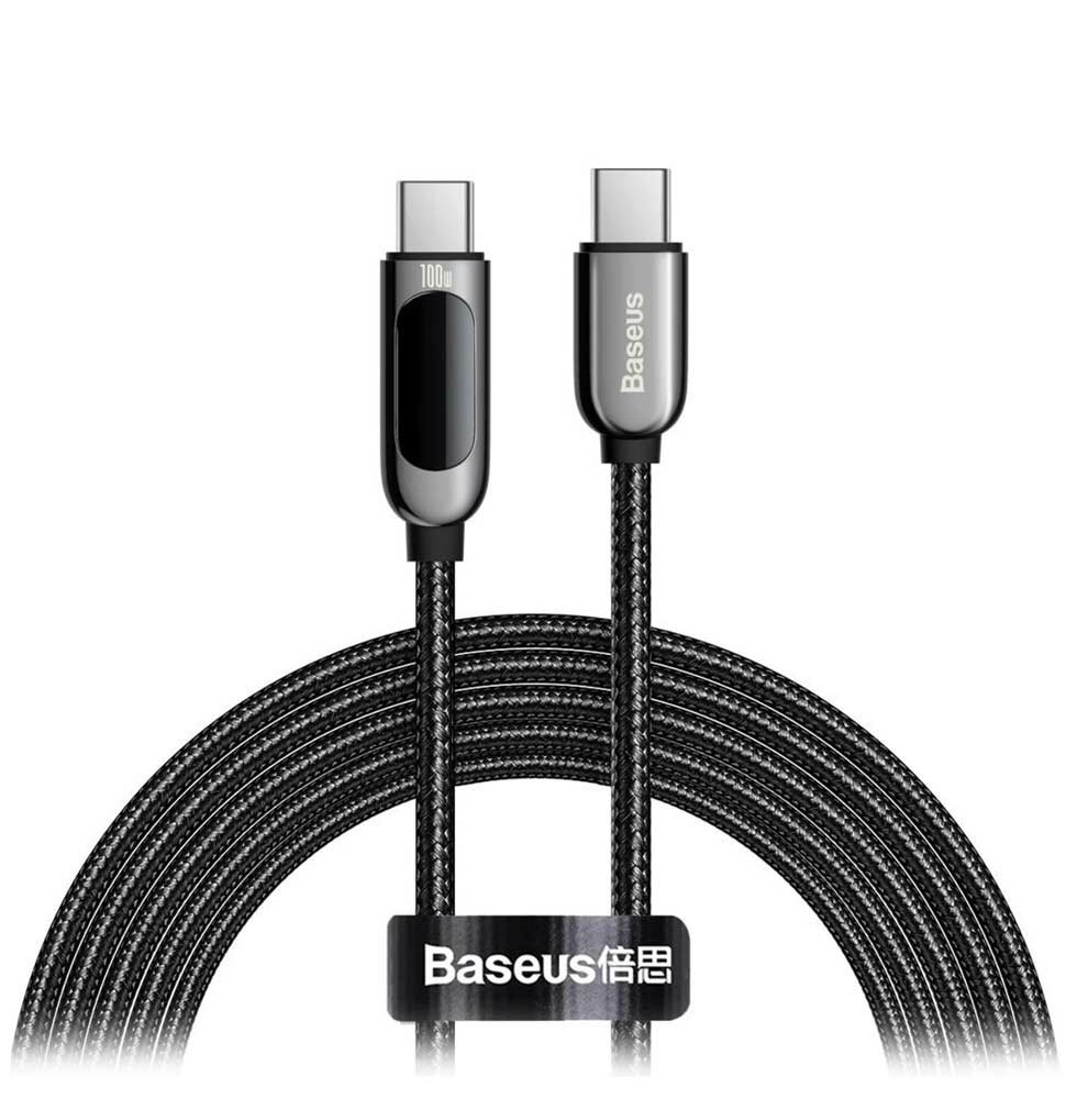 Кабель для быстрой зарядки Baseus Display Fast Charging Data Cable Type-C to Type-C 100W 2m black