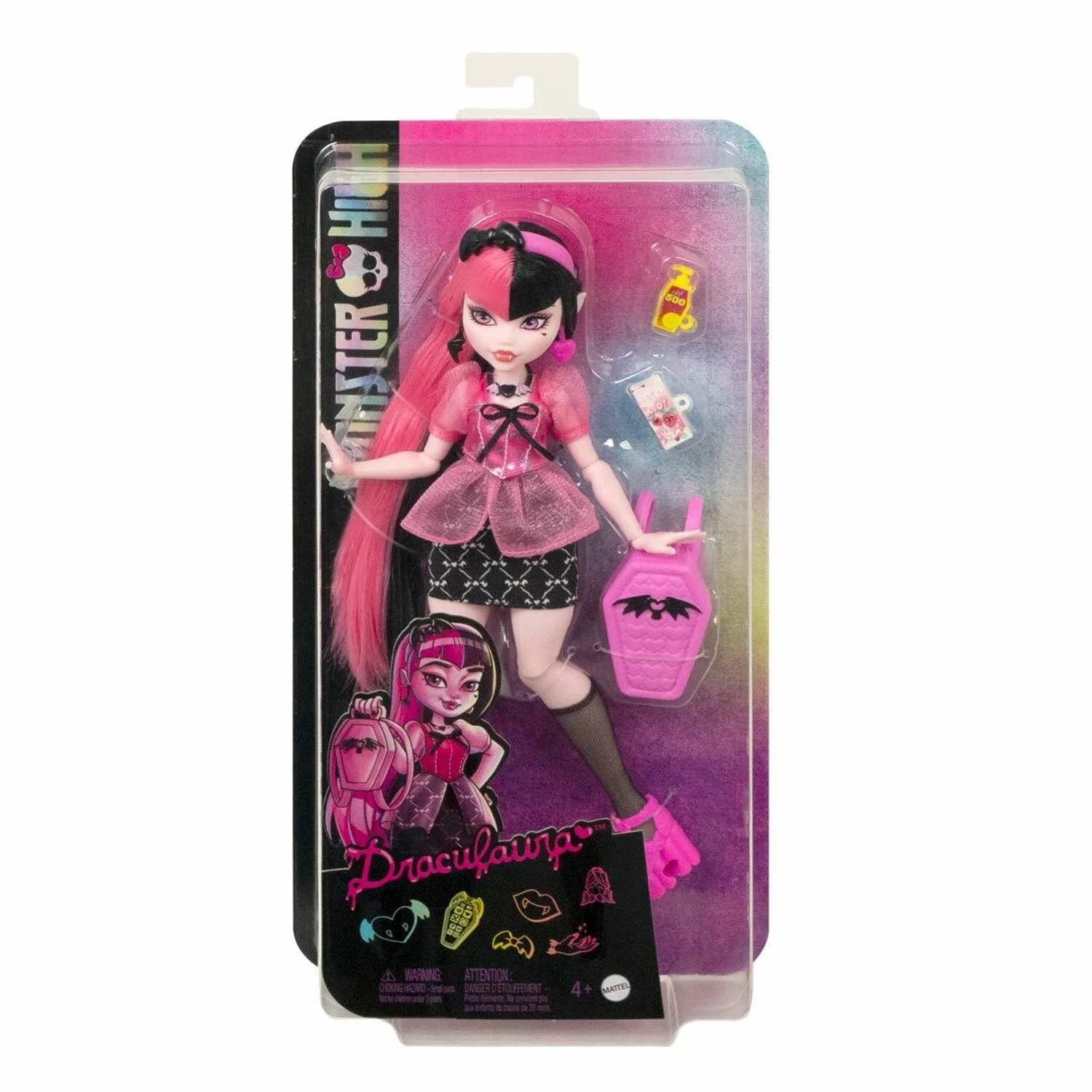 Кукла Monster High Day Out Draculaura HKY71 розовый