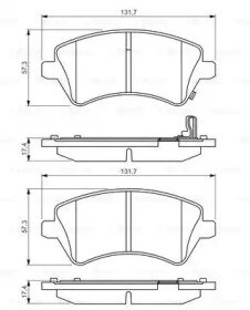 Колодки дисковые передние для toyota corolla 1.4/1.6 wti/2.0d4-d 02 Bosch 0986495243