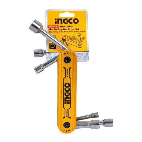 Набор торцевых ключей складной INGCO 6 шт набор торцевых ключей ingco laswt0901