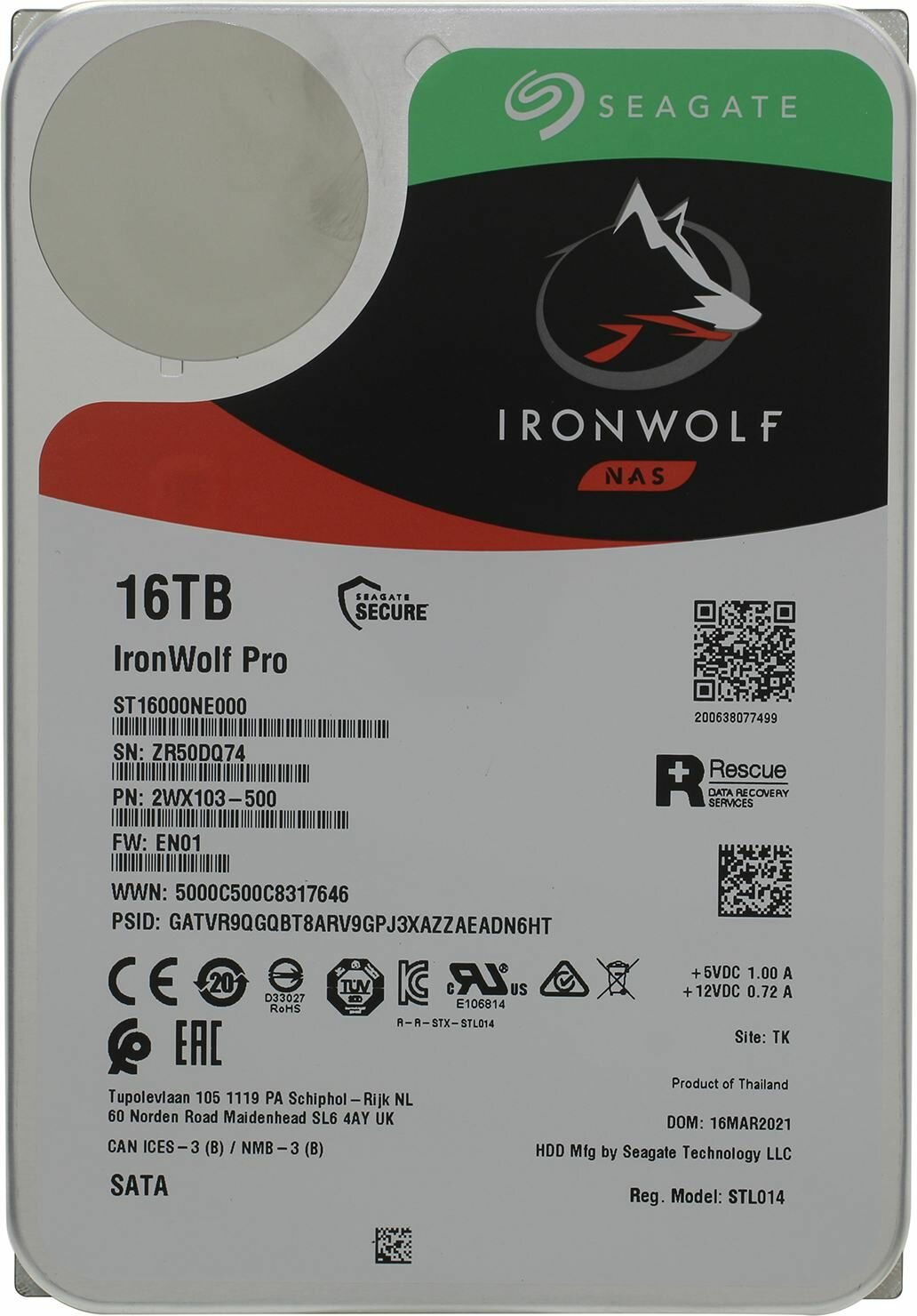 Жесткий диск SEAGATE Ironwolf Pro , 16ТБ, HDD, SATA III, 3.5" - фото №3