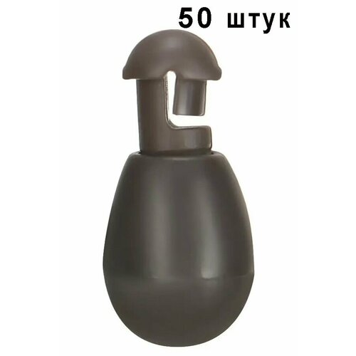Быстросъём для поводков (Коннектор-отбойник для рыбалки) 50шт - Коричневые