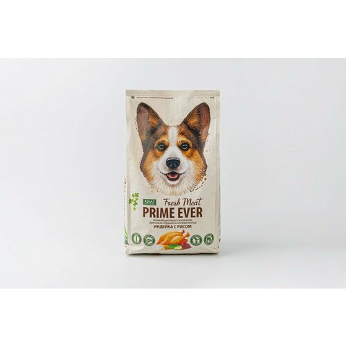 PRIME EVER FRESH MEAT ADULT DOG MEDIUM&MAXI для взр соб средних и крупных пород с индейкой и рисом 2,8 кг