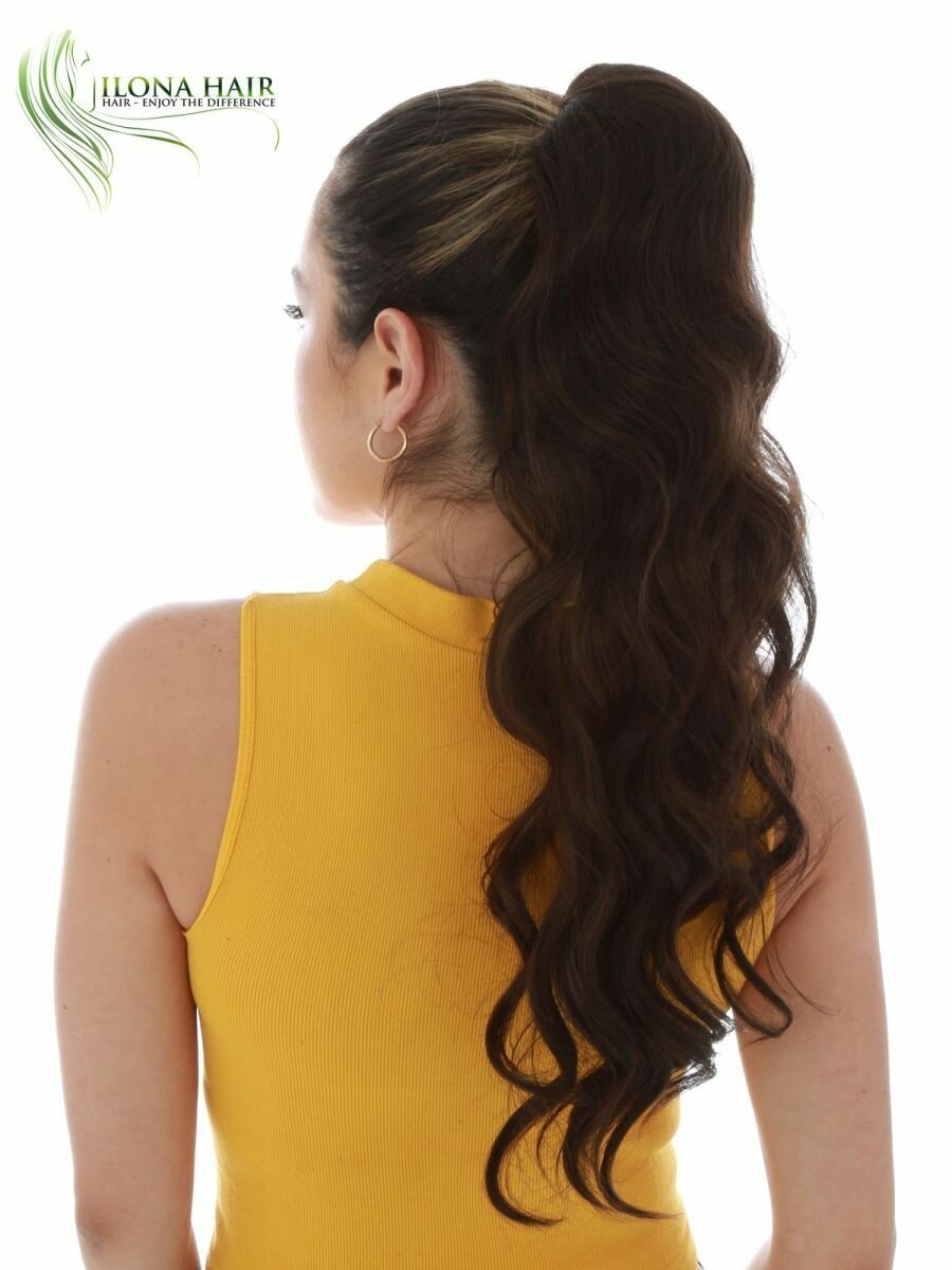 ILONA HAIR Шиньон хвост накладной на затяжке длинный 53 см.