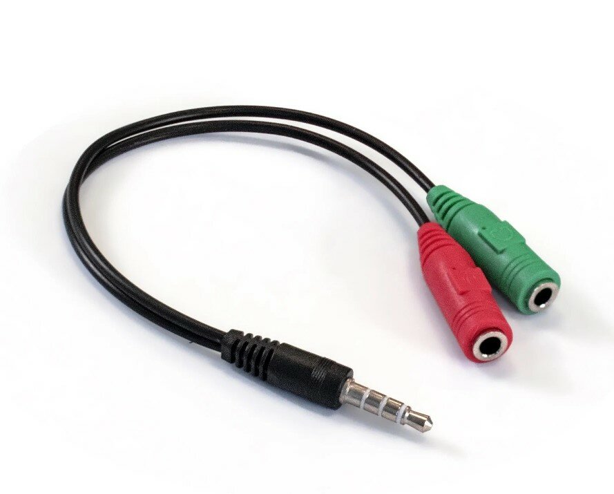 Кабель аудио ExeGate EX284944RUS EX-CCA-417-0.2 (3.5mm Jack M 4pin/3.5mm Jack F Stereo+ 3.5mm Jack F