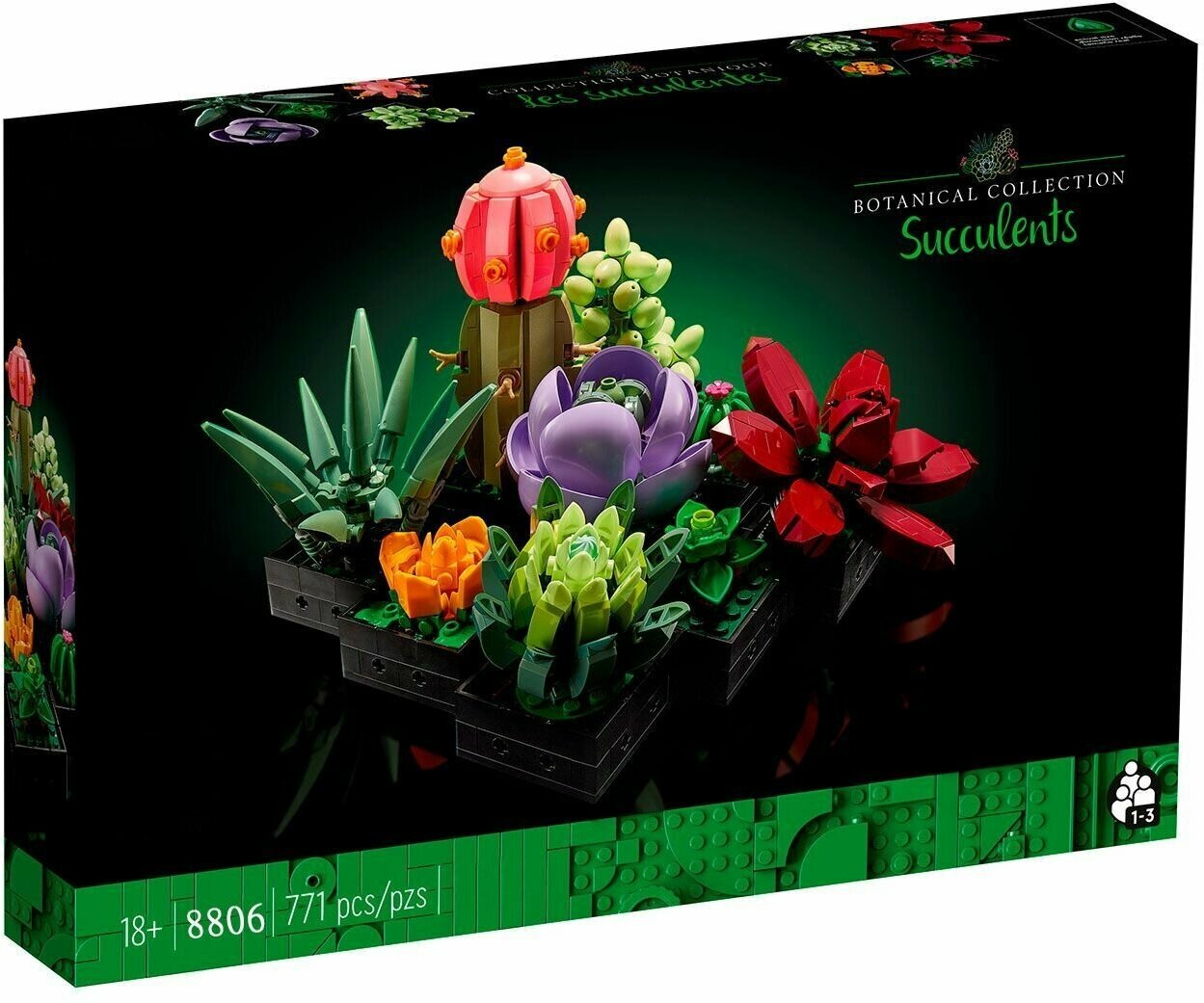 Конструктор Букет Цветов   Суккулентов  771 деталь   Botanical collection   детский набор цветы   игрушки для детей