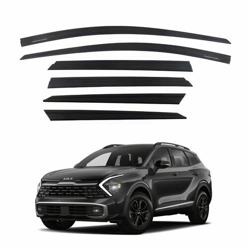 Дефлекторы окон TXR для Kia Sportage 5 NQ5 2022+ Черные