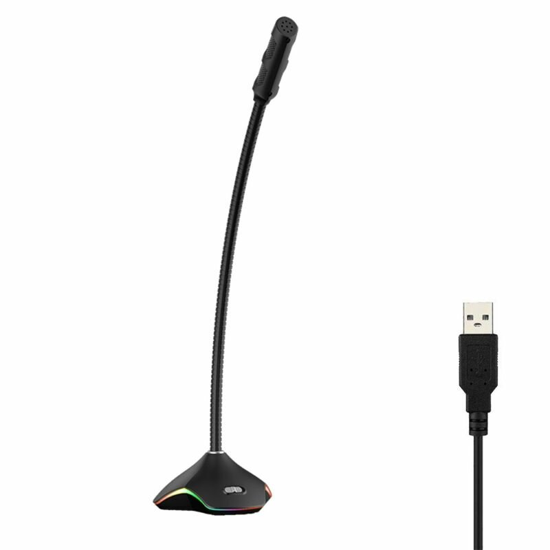 Всенаправленный USB-микрофон для конференц-связи, аудиоприемник с дышащей RGB-подсветкой, микрофон, оснащенный Hi-Fi-чипом