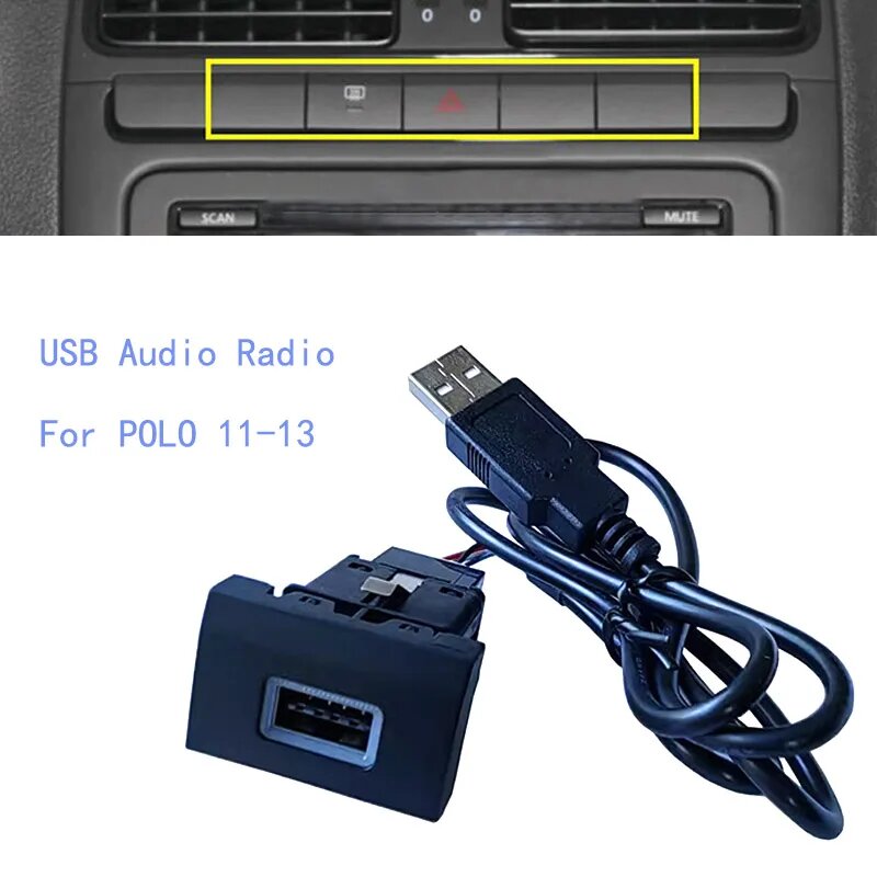 1 шт. автомобильный USB-входной адаптер аудио радио U-диск флэш-разъем интерфейсный кабель для VW Volkswagen POLO 11-13