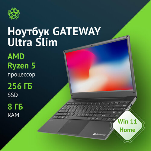 Gateway Ultra Slim 14, 14.1", IPS, AMD Ryzen 5 3500U 8ГБ, SSD 256ГБ, AMD Radeon Vega 8, черный (gwnr51416-bk)