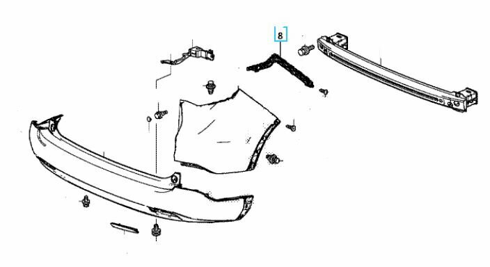 Вставка, лев. боковая часть задн. бампера (Оригинал)