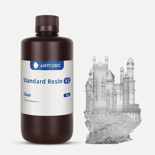 Изображение товара Фотополимерная смола Anycubic Standard Resin V2, 1л. Прозрачная