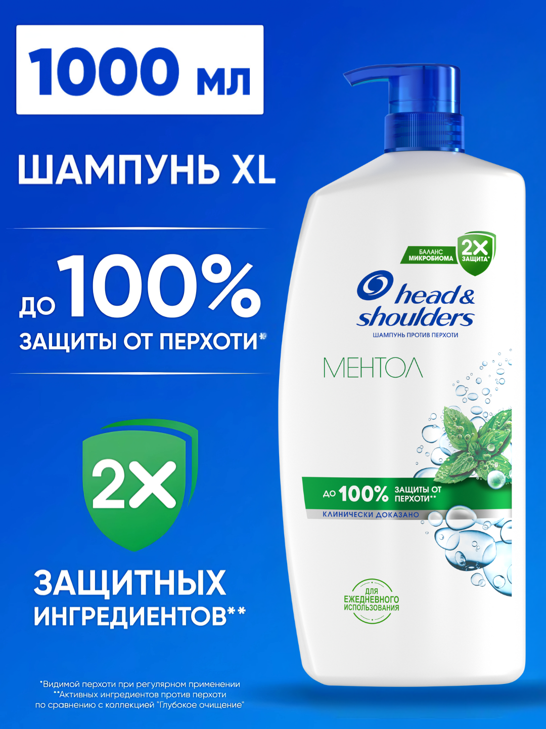Шампунь Head & Shoulders против перхоти, ментоловый аромат, 1 л
