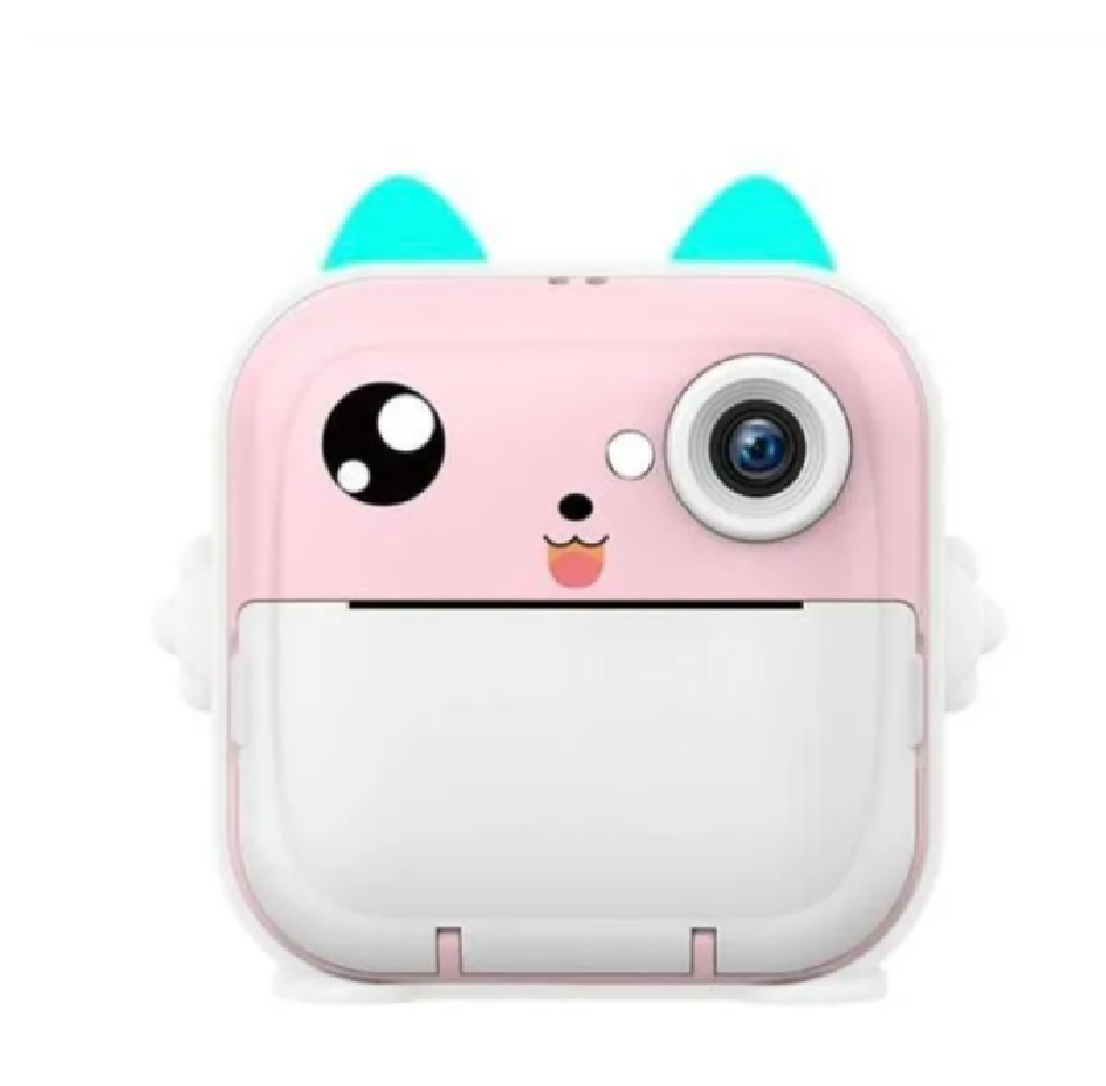 Детский фотоаппарат моментальной печати встроенные игры MP3 плеер печать фото с телефона розовый (Q51)